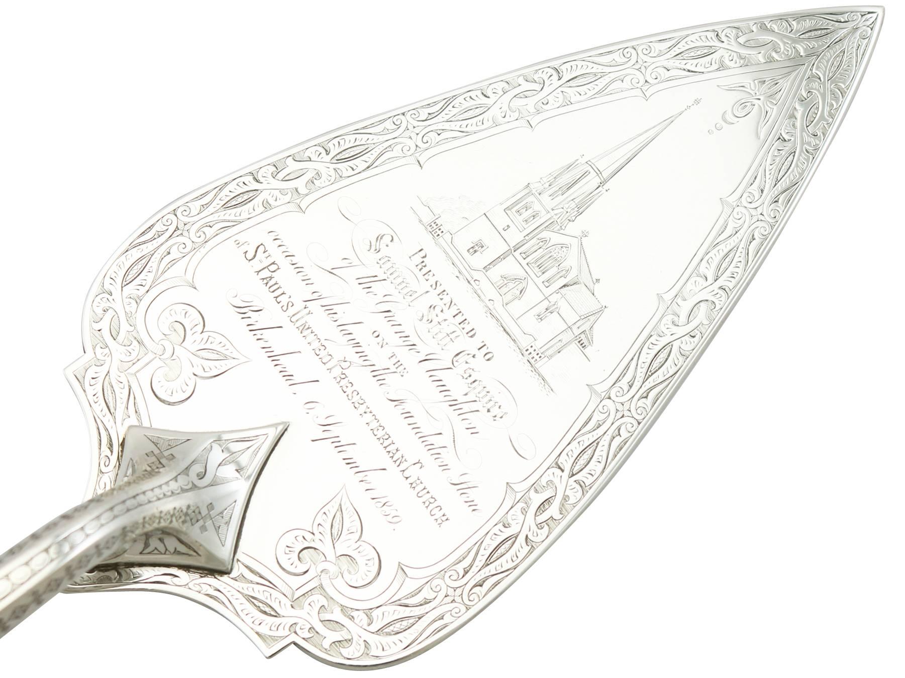 19th Century Victorian Sterling Silver Presentation Trowel, Circa 1850 In Excellent Condition In Jesmond, Newcastle Upon Tyne