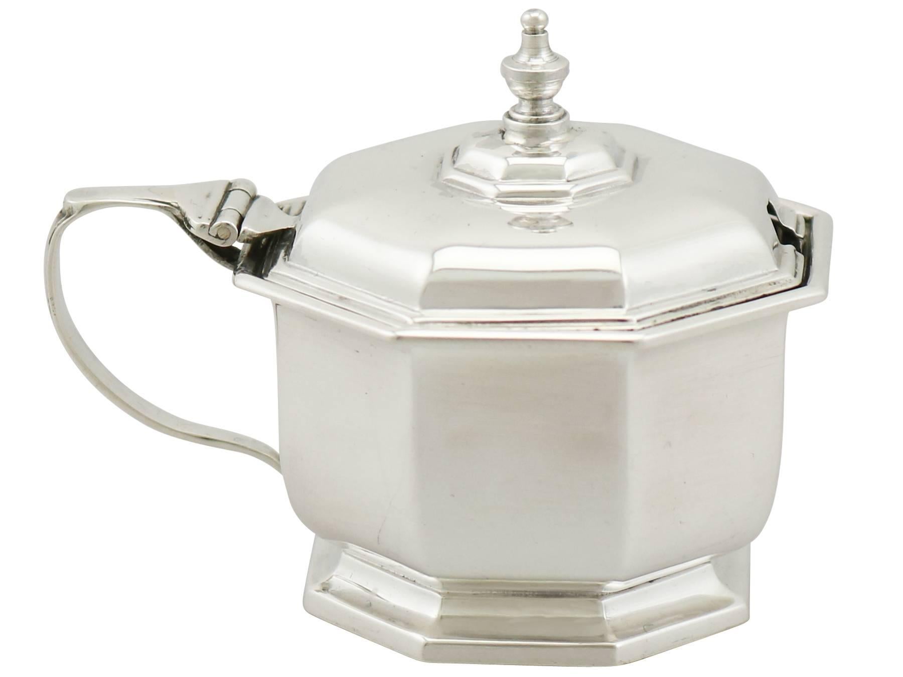 Art Deco 1930s Antique George VI Sterling Silver Condiment Set