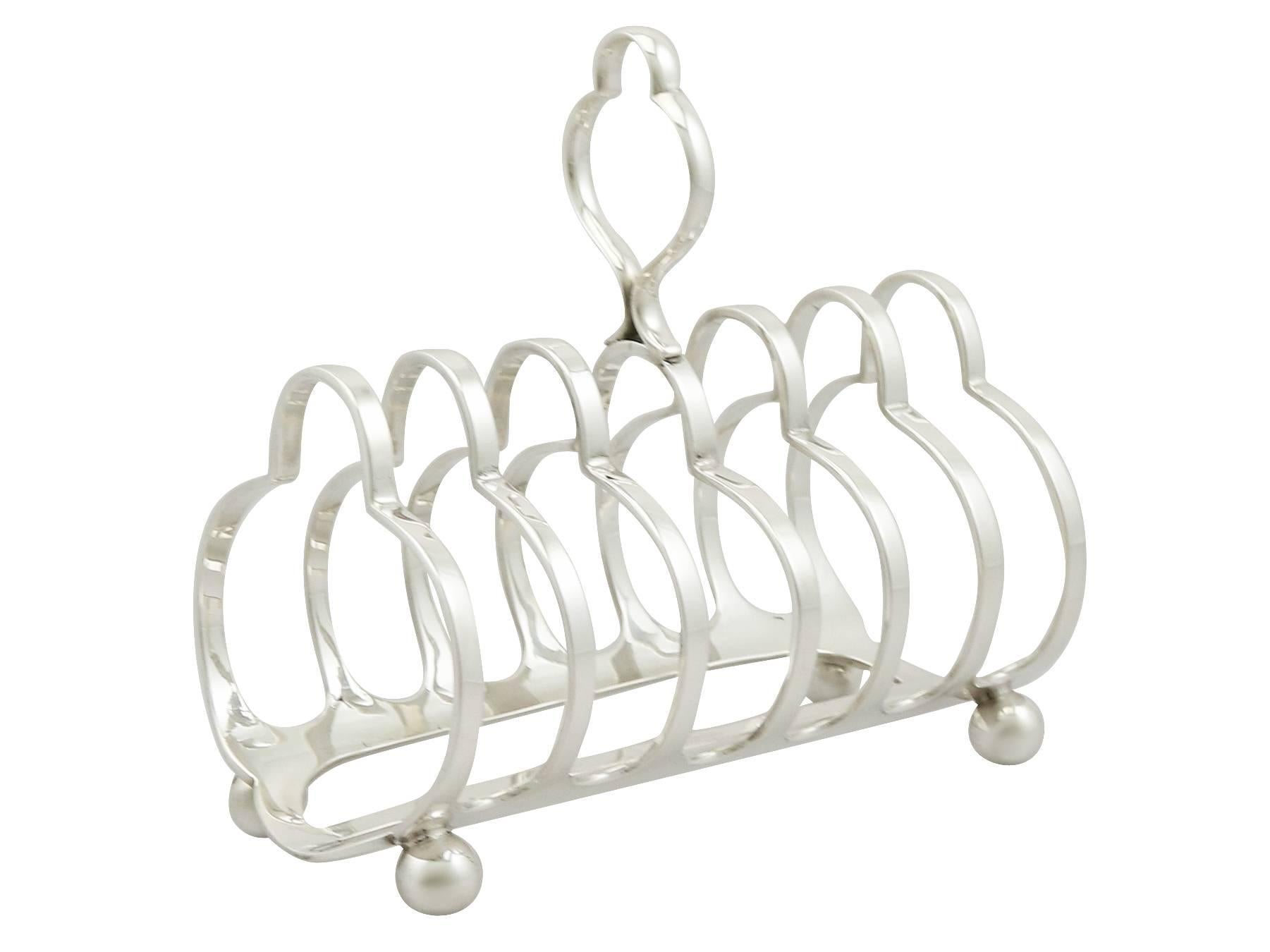 1910s Antique Sterling Silver Toast / Letter Rack In Excellent Condition In Jesmond, Newcastle Upon Tyne
