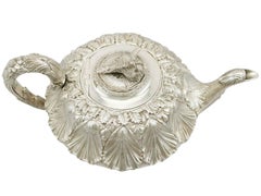Antica teiera in argento sterling A. Silver di Charles Thomas Fox