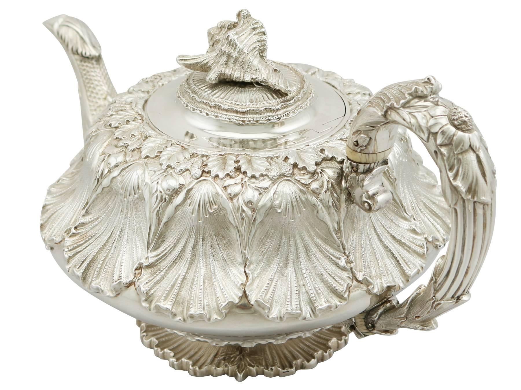 Early 19th Century Antique George IV Sterling Silver Teapot by Charles Thomas Fox