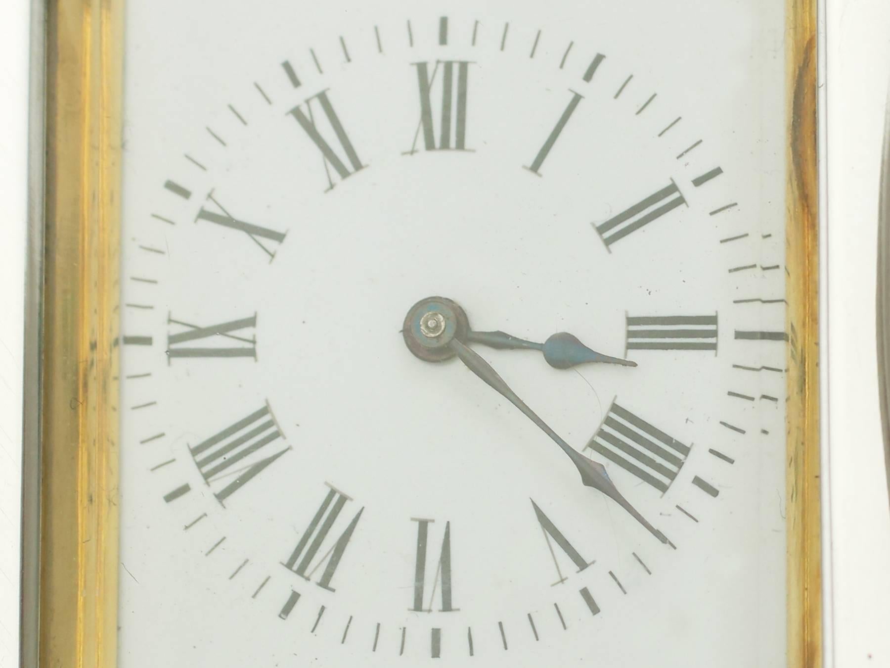 Antique Victorian 1890s Sterling Silver Boudoir Clock 2