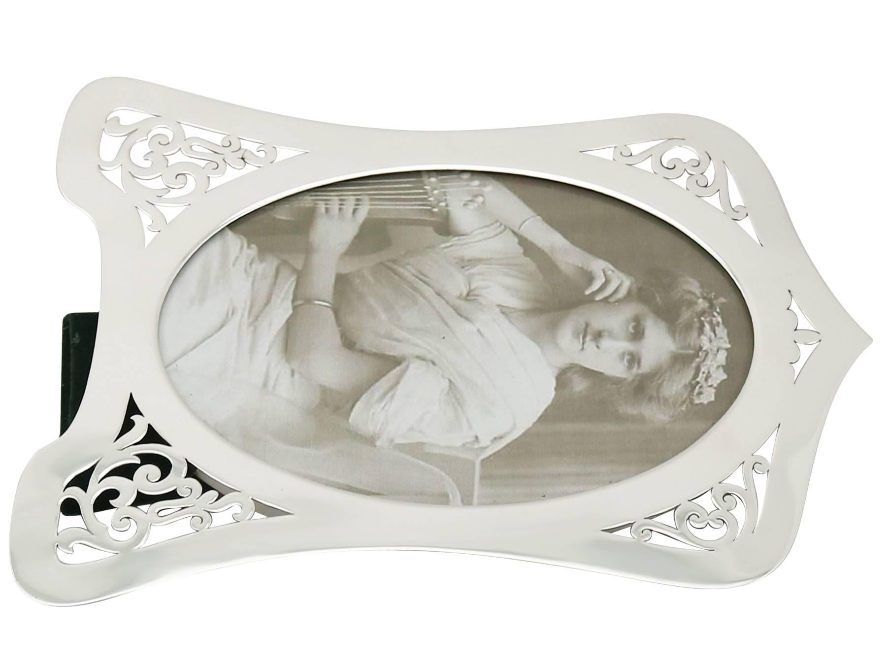 Antique George V 1910 Sterling Silver Photograph Frame by Lawrence Emanuel 1