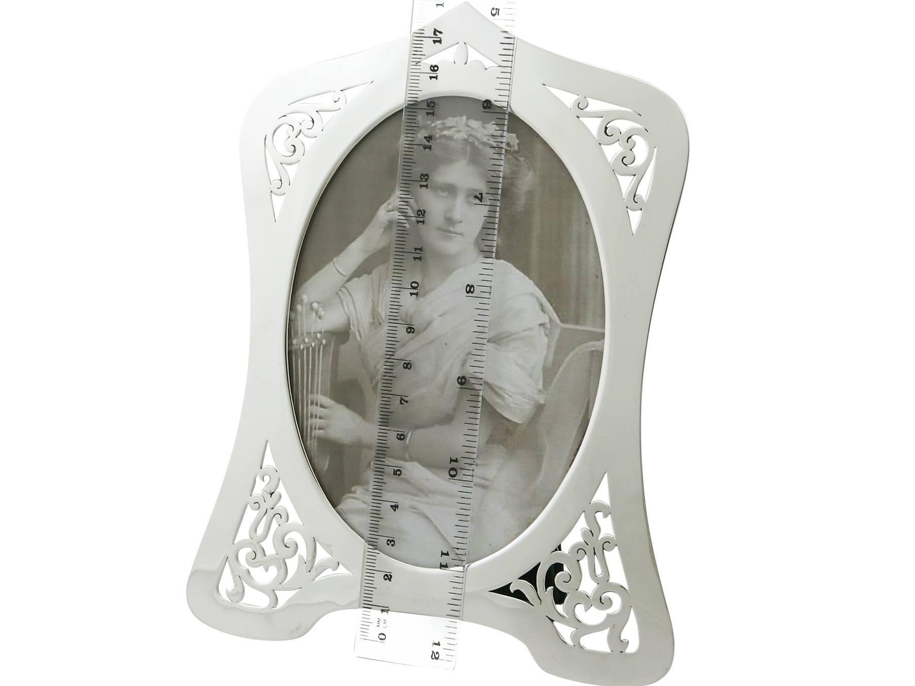 Antique George V 1910 Sterling Silver Photograph Frame by Lawrence Emanuel 4