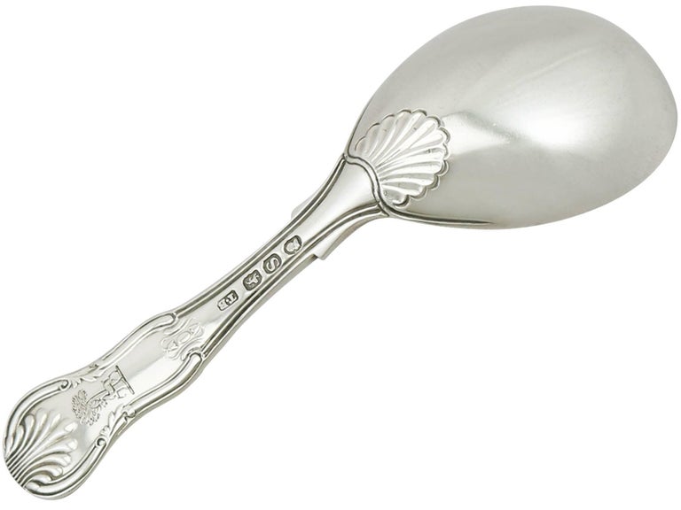 English 1810s Antique George III Sterling Silver Caddy Spoon For Sale