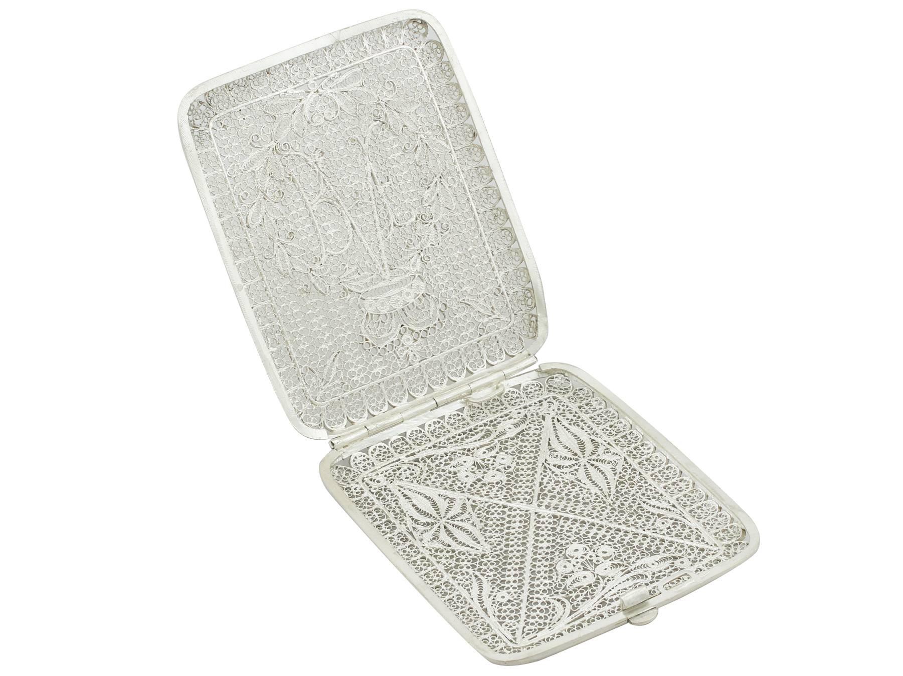 Mid-20th Century Vintage, 1940s Indian Sterling Silver Cigarette Case