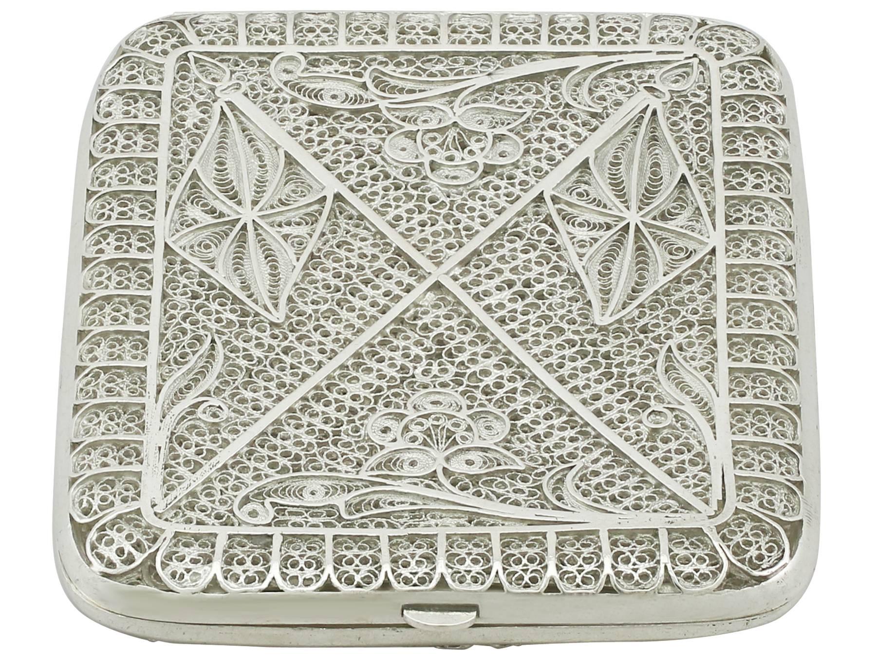 An exceptional, fine and impressive vintage Indian sterling silver cigarette case with British military interest; an addition to our diverse Asian silverware collection.

This exceptional vintage Indian silver cigarette case has a rectangular