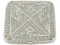 Vintage, 1940s Indian Sterling Silver Cigarette Case