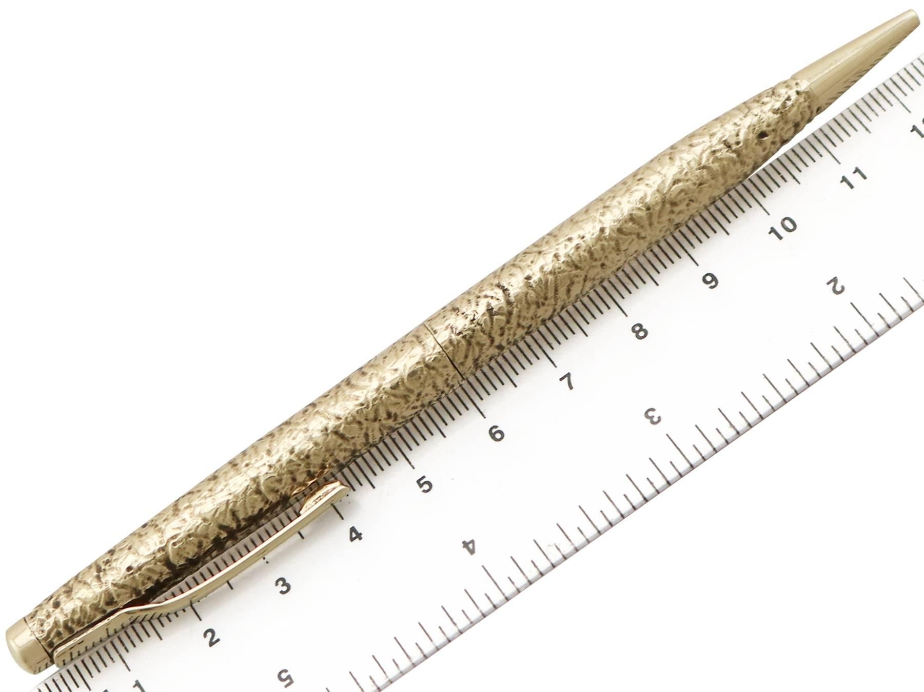 Vintage 9k Yellow Gold Pencil (1968) For Sale 1