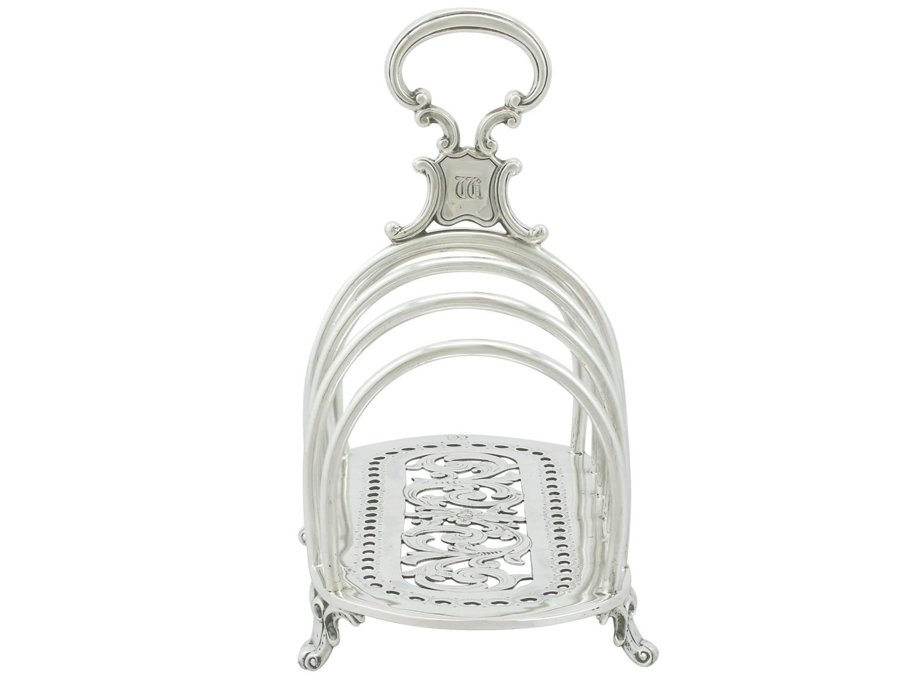 19th Century Victorian Sterling Silver Toast Rack