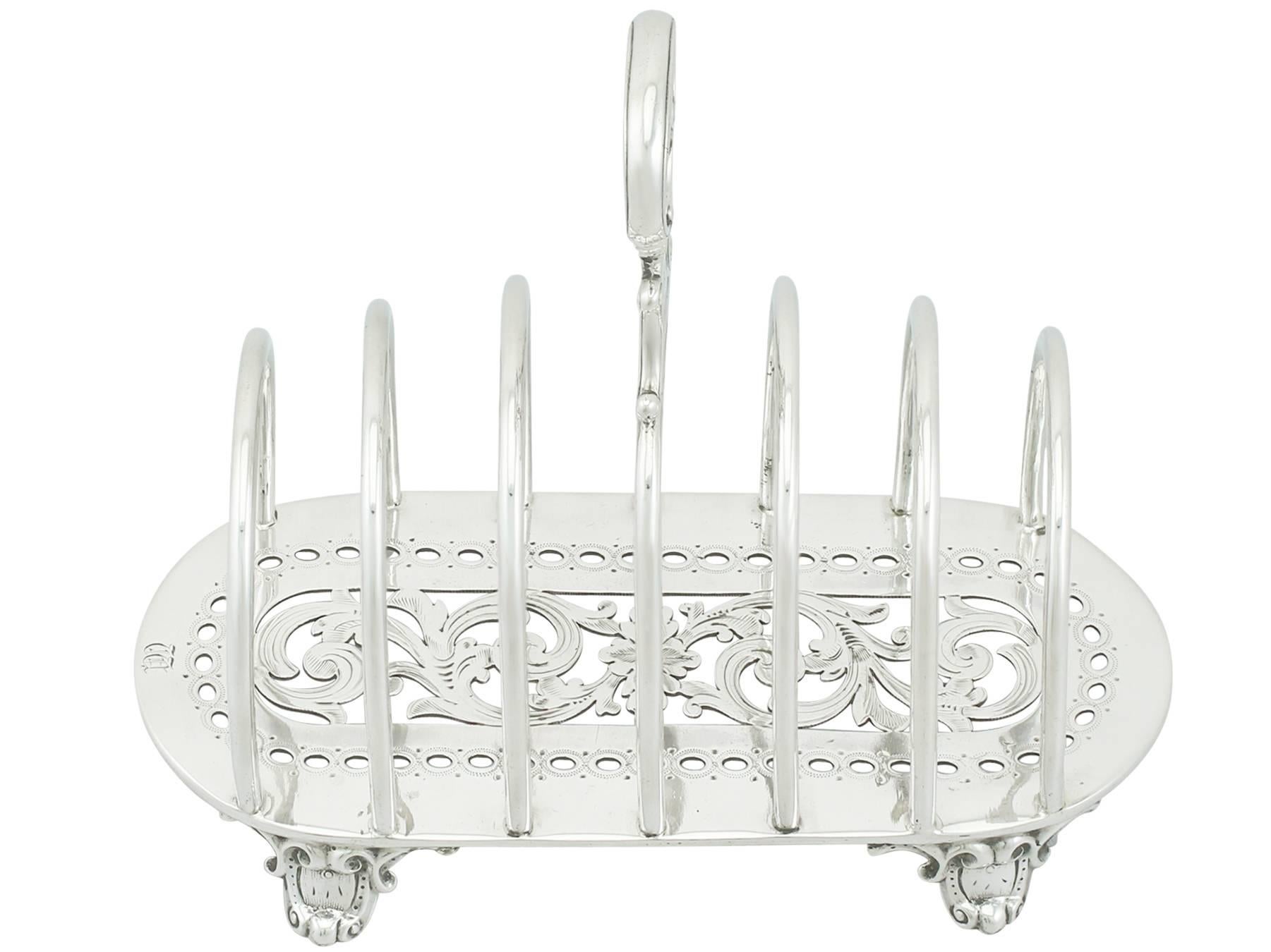 Victorian Sterling Silver Toast Rack In Excellent Condition In Jesmond, Newcastle Upon Tyne