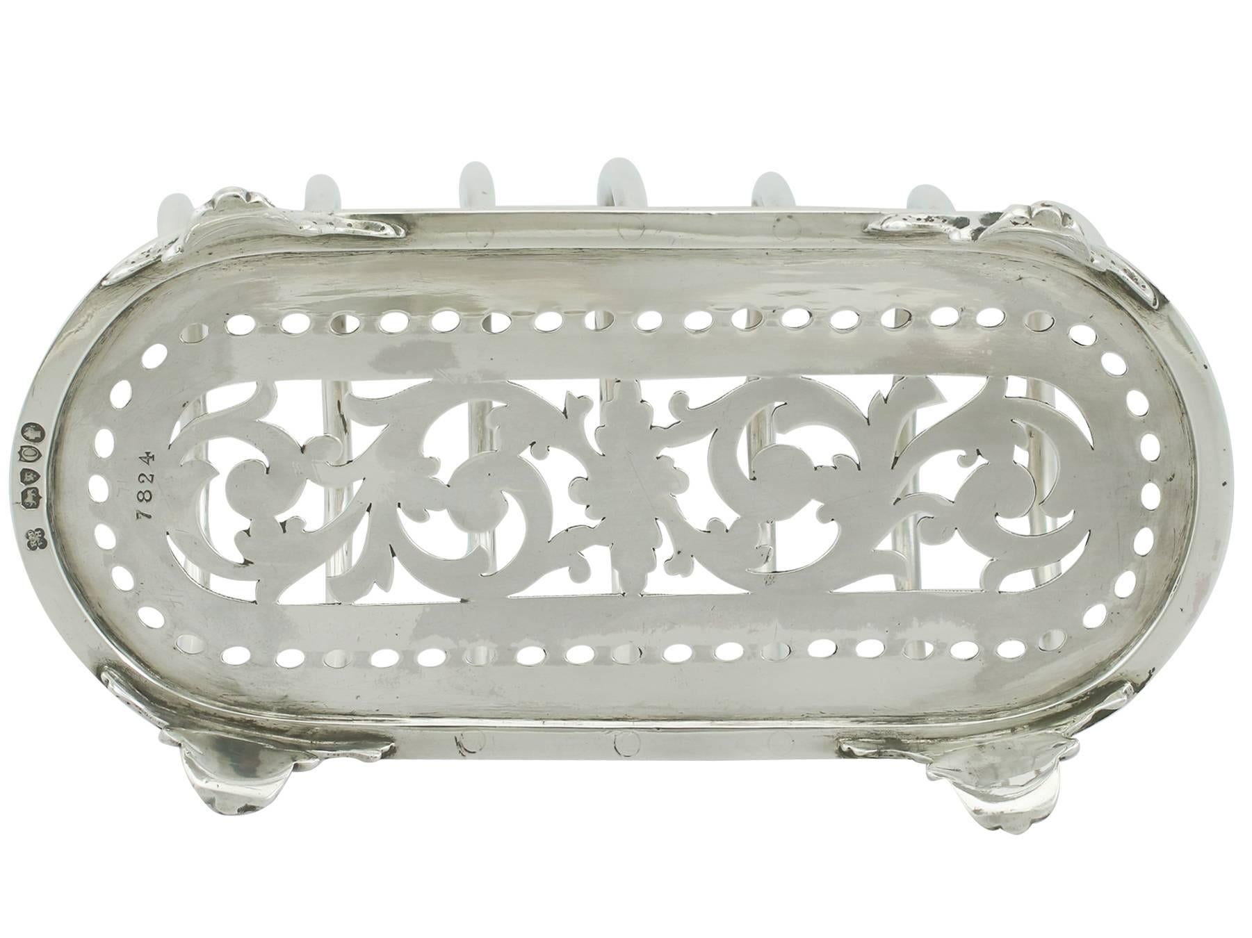 Victorian Sterling Silver Toast Rack 3