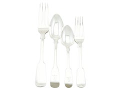 Plateau de couverts en argent sterling des années 1830 de Newcastle pour 12 personnes