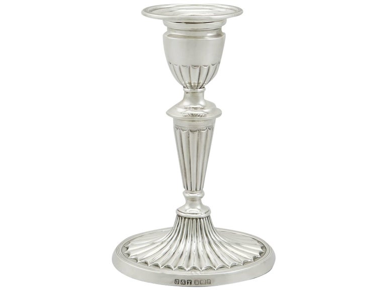 1900s Edwardian Sterling Silver Piano Candlesticks at 1stDibs