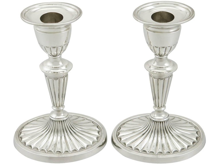 1900s Edwardian Sterling Silver Piano Candlesticks at 1stDibs