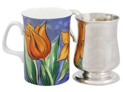 1760 Antique Newcastle Sterling Silver Half Pint / Christening Mug