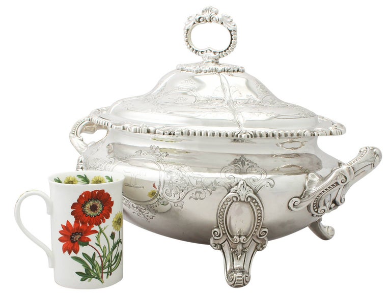 Victorian Sterling Silver Soup Tureen, 1871 For Sale at 1stdibs