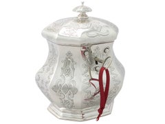 Antique Early Victorian Sterling Silver Locking Tea Caddy