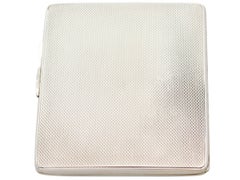 Elizabeth II Sterling Silver and Enamel Cigarette Case - Vintage