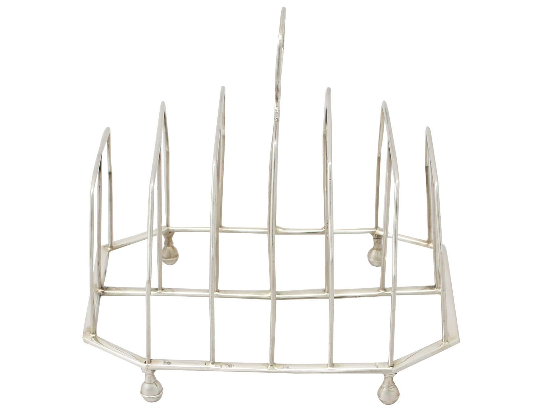 George III Antique Georgian Sterling Silver Toast/Letter Rack, 1796