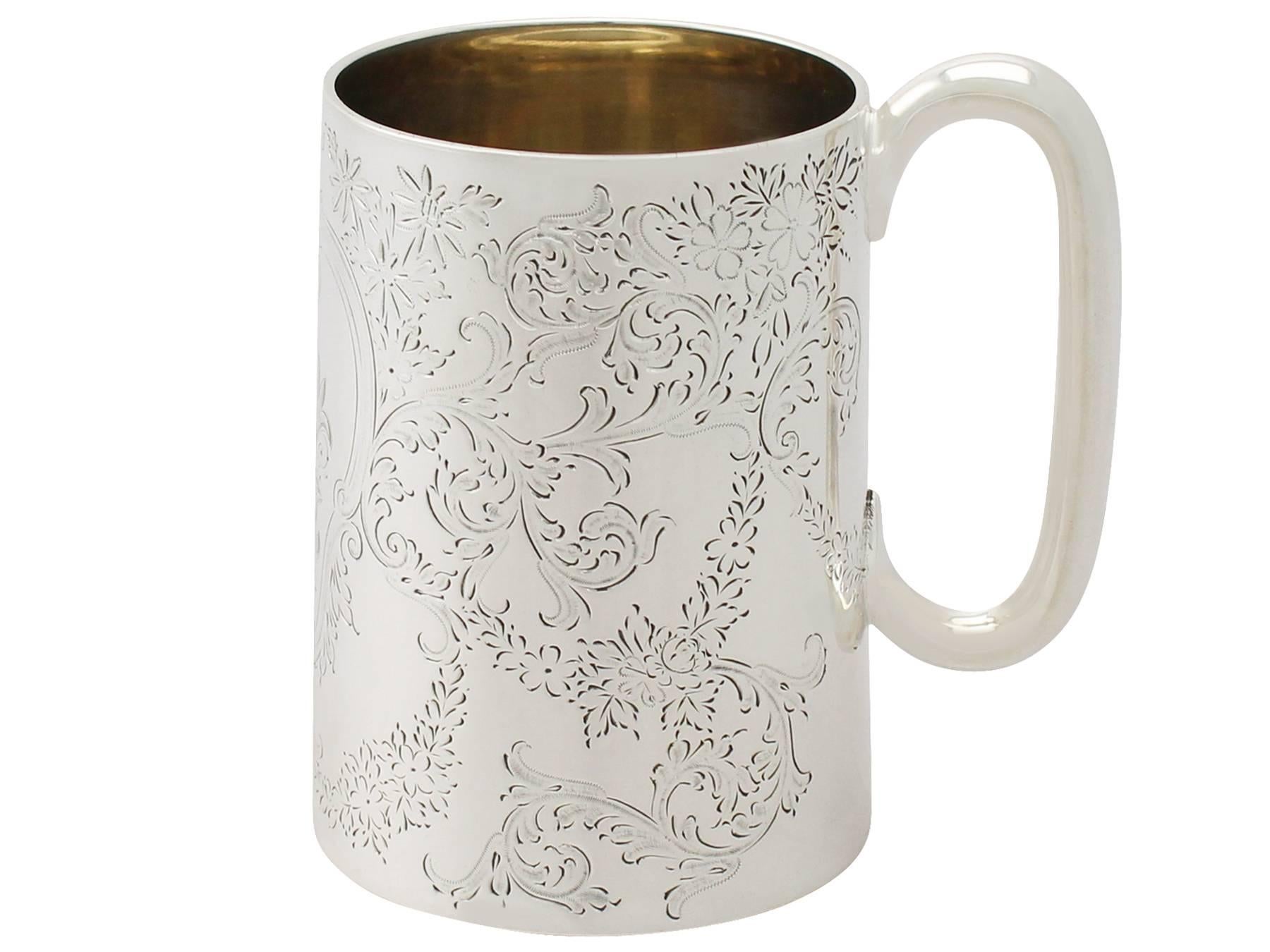 Antique Victorian Sterling Silver Christening Mug In Excellent Condition In Jesmond, Newcastle Upon Tyne