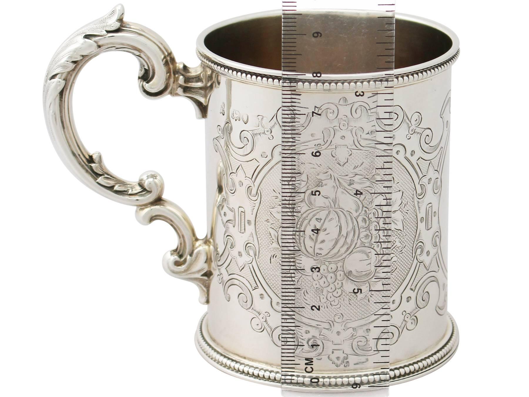 Antique Victorian Sterling Silver Christening Mug by Edward & John Barnard 4
