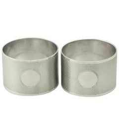 Vintage Sterling Silver Napkin Rings by Viners, 1940