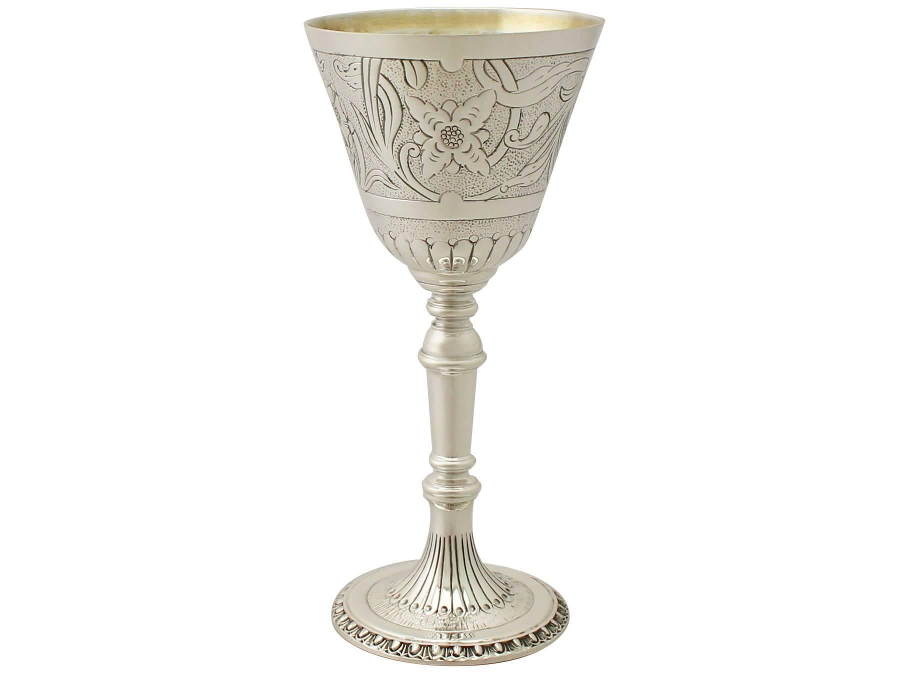 1970s Elizabeth II Set of Six Sterling Silver Goblets by Mappin and Webb In Excellent Condition In Jesmond, Newcastle Upon Tyne