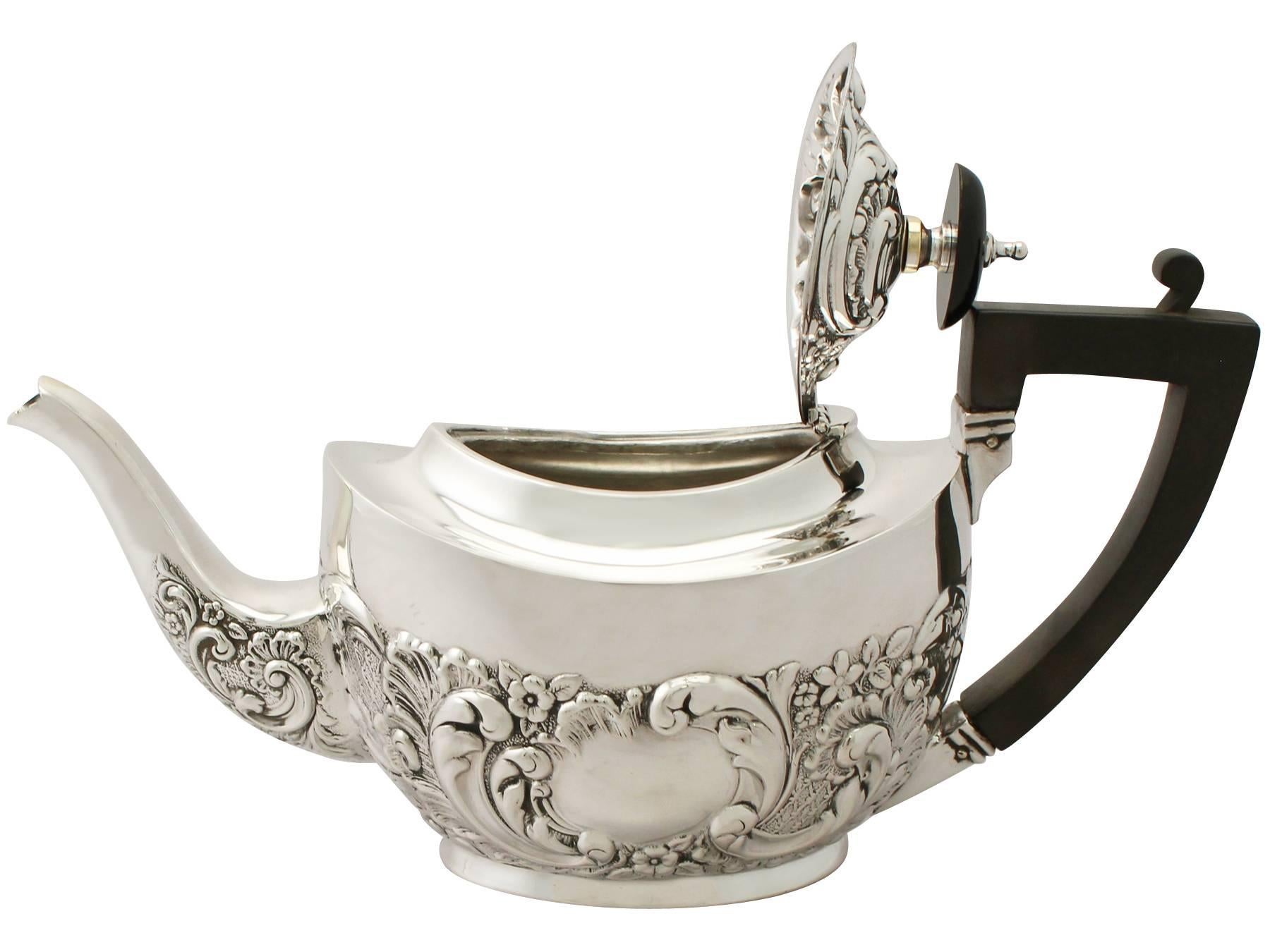 Antique Victorian Sterling Silver Three-Piece Tea Service 3