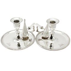 Antique George III Sterling Silver Chamber Candlesticks