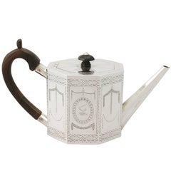 Antique Victorian English Sterling Silver Teapot 