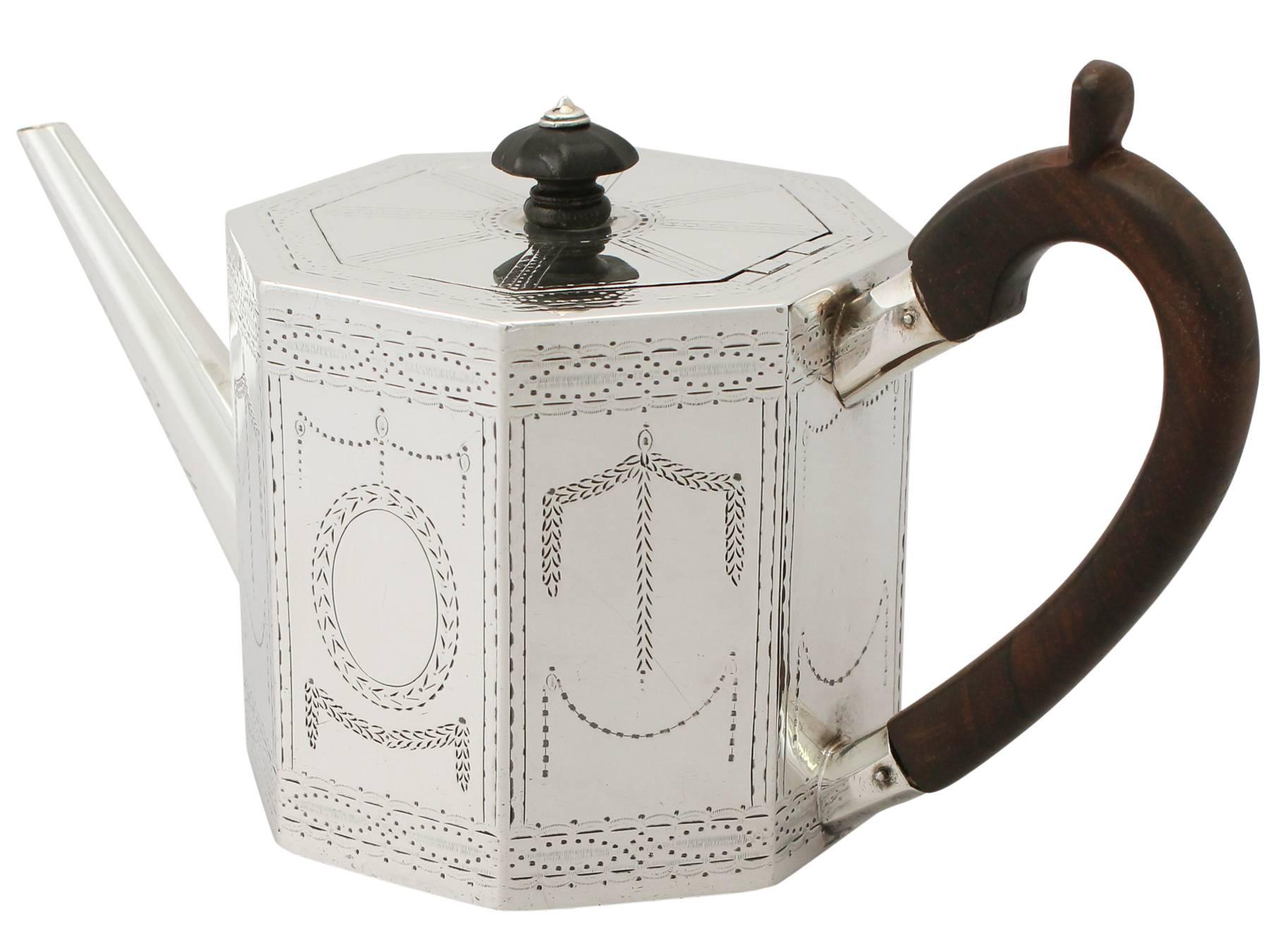 Late 19th Century Victorian English Sterling Silver Teapot 