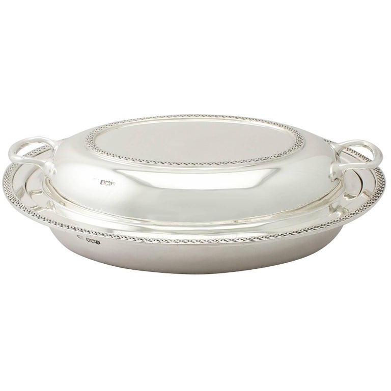 Antique English Sterling Silver Entree Dish For Sale at 1stdibs