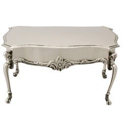 Sterling Silver 'Card Table' Jewelry Box, Antique Edwardian