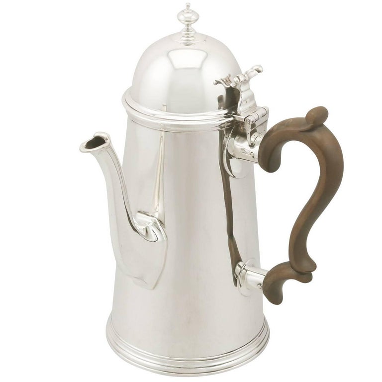 Antique Edwardian Sterling Silver Coffee Pot For Sale at 1stdibs