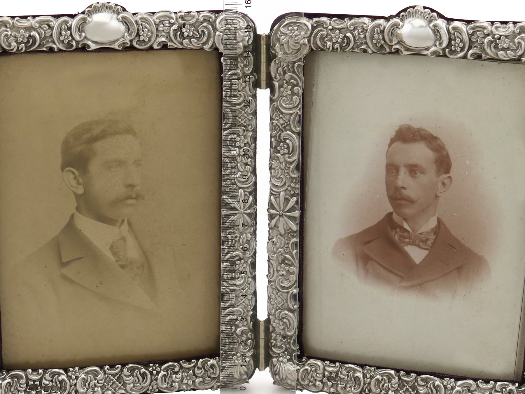 Antique Victorian Sterling Silver Double Photograph Frame 1900 At