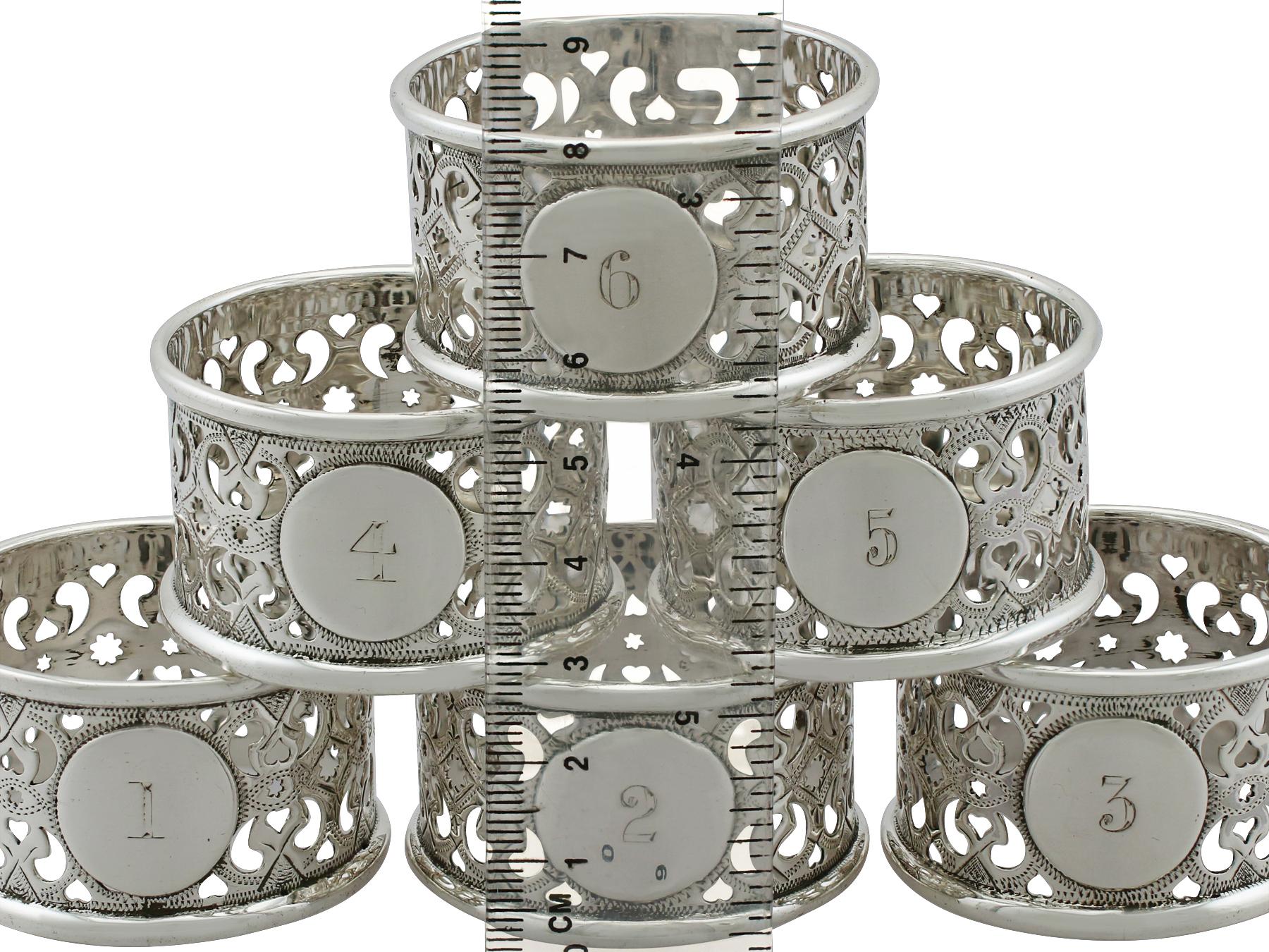 Victorian Sterling Silver Numbered Napkin Rings In Excellent Condition In Jesmond, Newcastle Upon Tyne