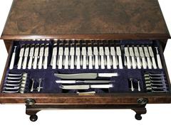 Cantine de couverts en argent sterling & Nacre pour 12 personnes - Art Déco