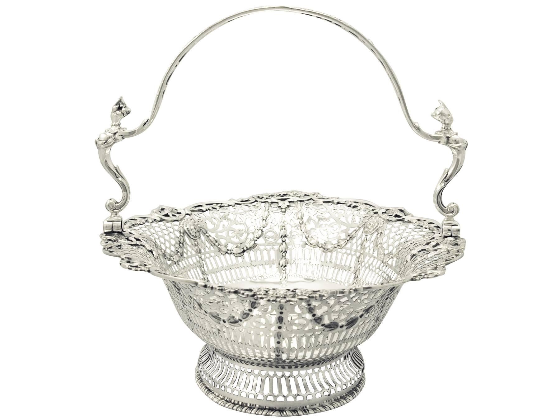 Sterling Silver Cake Basket Antique III at 1stDibs