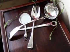 Georgian English Sterling Silver Salad Serving Fork