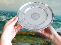 Victorian Sterling Silver Paten by Joseph Angell I, Engraved, 1845