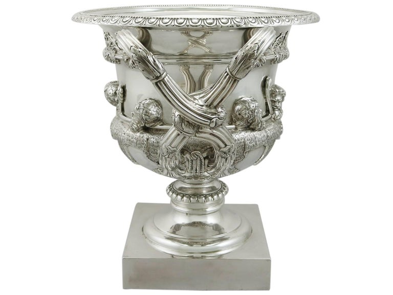 Antique Edwardian Sterling Silver Warwick Vase Centerpiece For Sale at