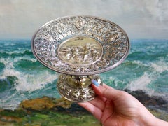 Antique German Silver Gilt Tazzas, Circa 1860, Decorative Centerpieces