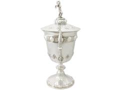 Sterling Silver Presentation/Champagne Cup and Cover - Antique Victorian