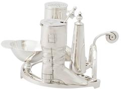 Sterling Silver 'Equestrian' Cruet Set, Contemporary Elizabeth II