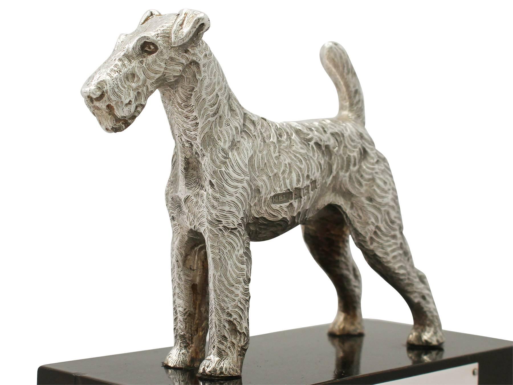 Sterling Silver Airedale Terrier Presentation Model In Excellent Condition In Jesmond, Newcastle Upon Tyne