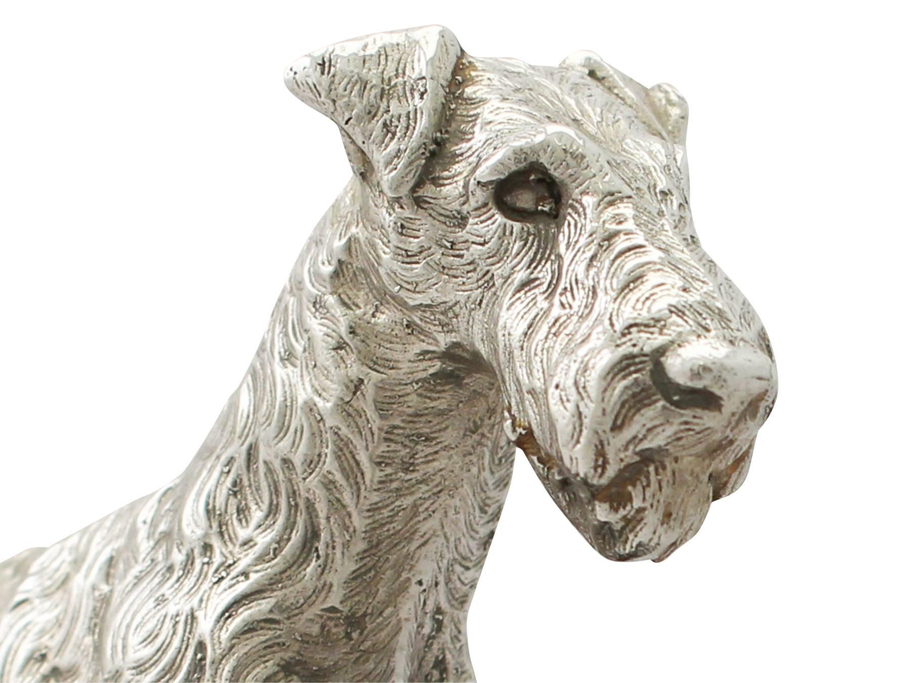 Mid-20th Century Sterling Silver Airedale Terrier Presentation Model
