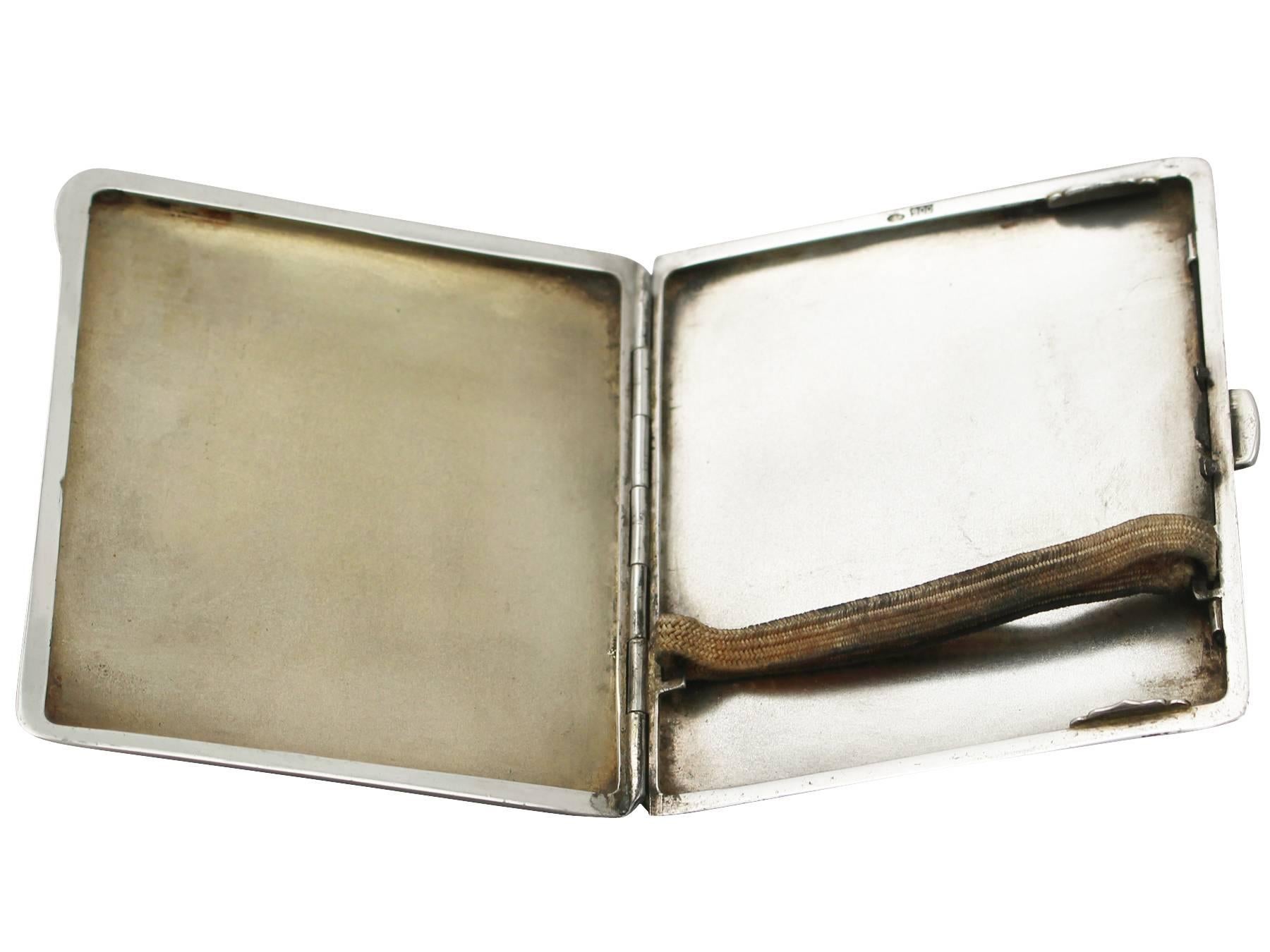 Austrian Silver and Enamel Cigarette Case - Antique Circa 1920 1
