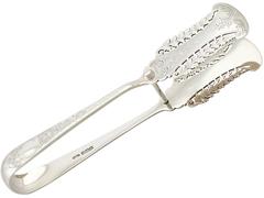 Pair of Sterling Silver Serving Tongs - Antique Edwardian