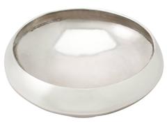 Sterling Silver Presentation Dish / Bowl - Art Deco Style - Vintage Elizabeth II